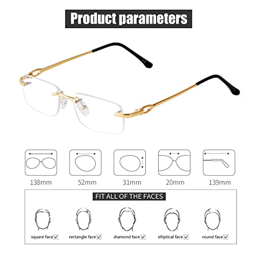 JUDOO Fashion Rimless Rectangle Sunglasses for Women Men Trendy Frameless Square Glasses UV400 Eyewear - Image 5