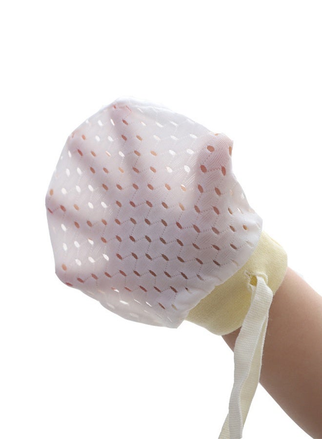 Infant and Toddler Anti-Scratch Gloves with Drawstring, Openwork Design for Ventilation, 4-Piece Set - Image 2