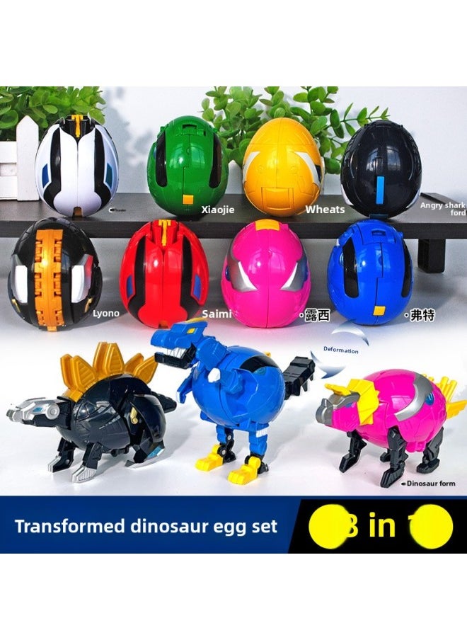 null - Mini Secret Force Transformed Dinosaur Egg Set Robot Furt Max Children's Toys-Color:8644 Yanlong Silas - Image 1