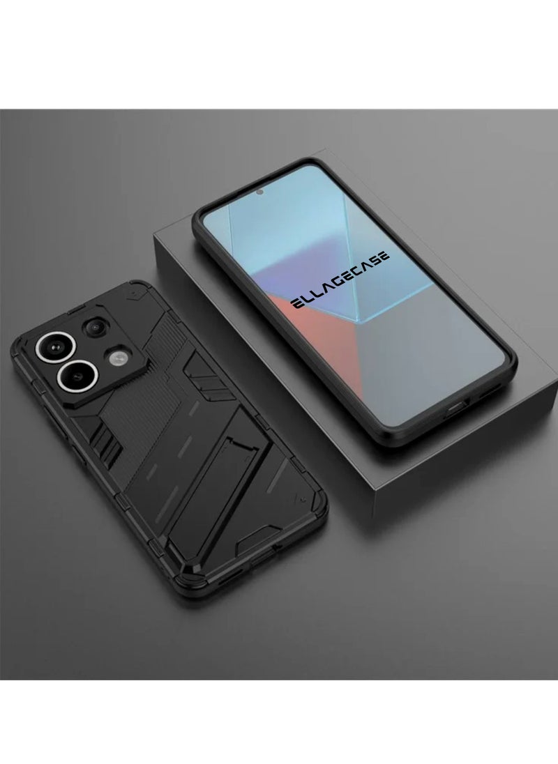 ELLAGECASE Shockproof Case for Xiaomi Redmi Note 13 Pro 5G / Xiaomi Poco X6 5G, Enhanced Protection, Built-in Magnetic Mount, Convenient Stand, Solid Camera Protection  - Image 2
