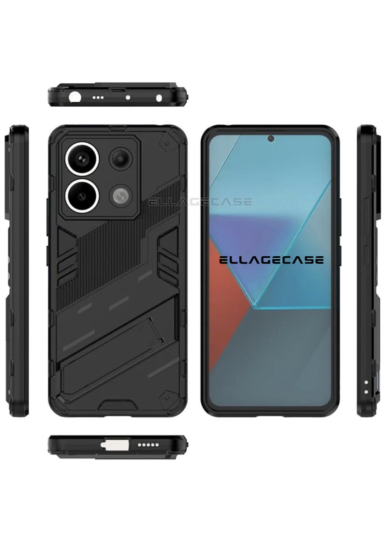 ELLAGECASE Shockproof Case for Xiaomi Redmi Note 13 Pro 5G / Xiaomi Poco X6 5G, Enhanced Protection, Built-in Magnetic Mount, Convenient Stand, Solid Camera Protection  - Image 3