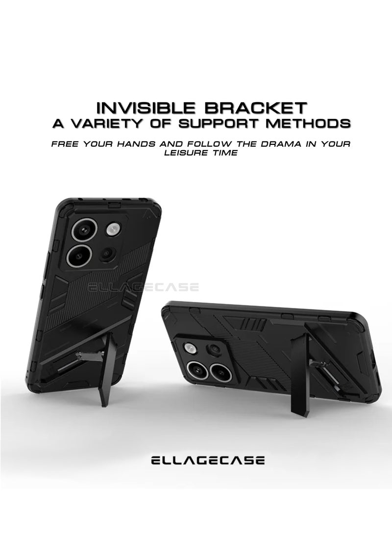ELLAGECASE Shockproof Case for Xiaomi Redmi Note 13 Pro 5G / Xiaomi Poco X6 5G, Enhanced Protection, Built-in Magnetic Mount, Convenient Stand, Solid Camera Protection  - Image 4