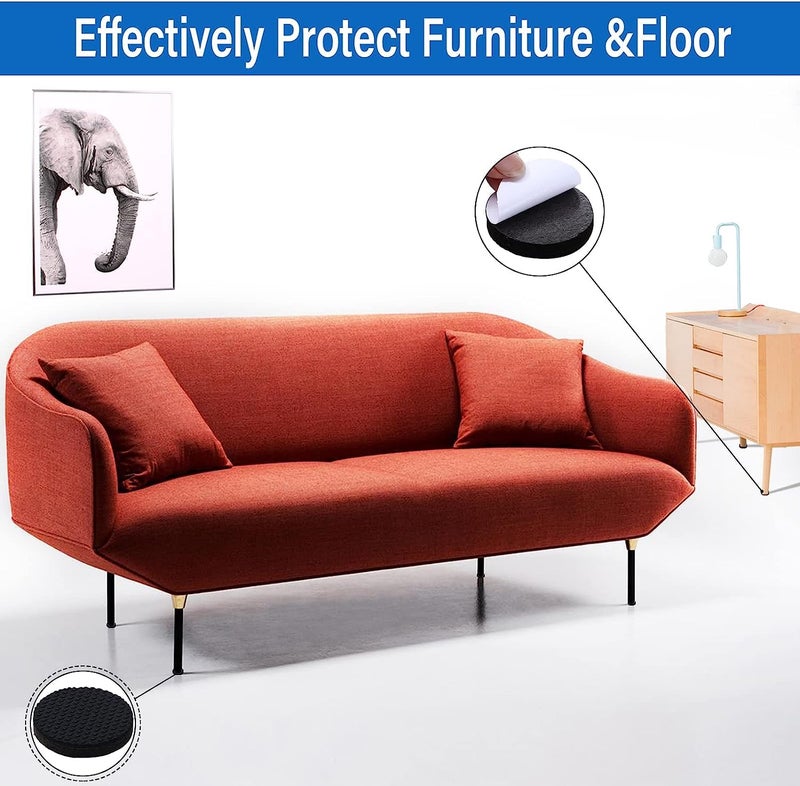 DIY Crafts 250, 250 Pcs, Non Slip Furniture Pads DIY-Gear Furniture Grippers Chair Leg Pads Self Adhesive Rubber Chair Feet- Anti Scratches Furniture Pads for Hardwood F (250) - Image 5