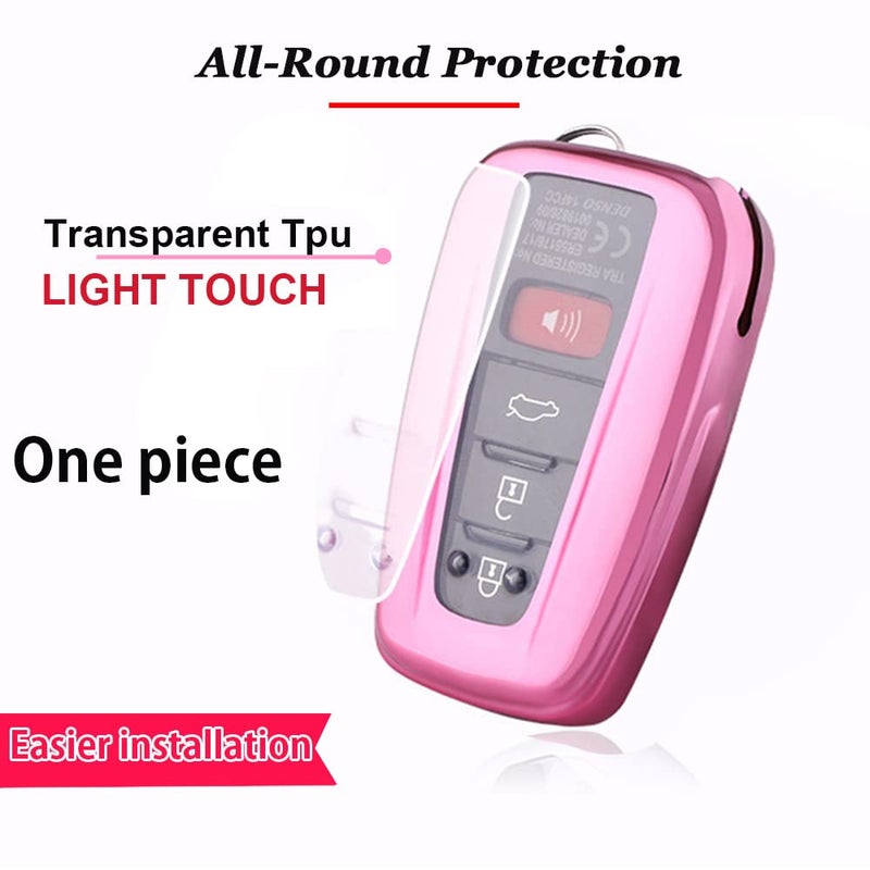 Red TPU Key Fob Cover for Toyota Cars with Keychain 2 3 4 5 Button - Image 5
