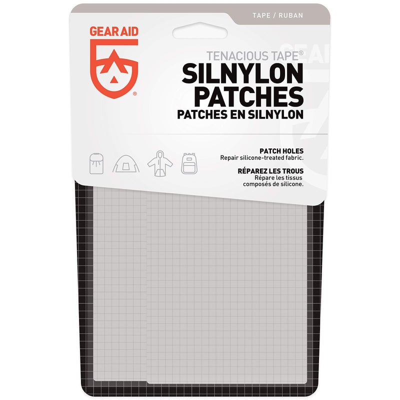 GEAR AID Tenacious Tape Silnylon Patches for Silicone Tent and Tarp Repair, 3”x5”, Clear - Image 1