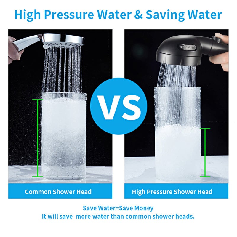 KAIYING High Pressure Handheld Shower Head with ON/OFF Pause Switch, 3 Spray Modes Shower Wand with Shut Off Button, Removable Camper Shower Head with Hose and Adjustable Angle Bracket (Black) - Image 4