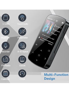 BENJIE MP3 Player 64GB with Bluetooth 5.2, 1.5 inch Colorful Screen Sensitive Touch Button, Hi-Fi Music MP3 Player with Clip Pedometer Voice Recorder Card Reader, Function for Sports Running  - Image 5