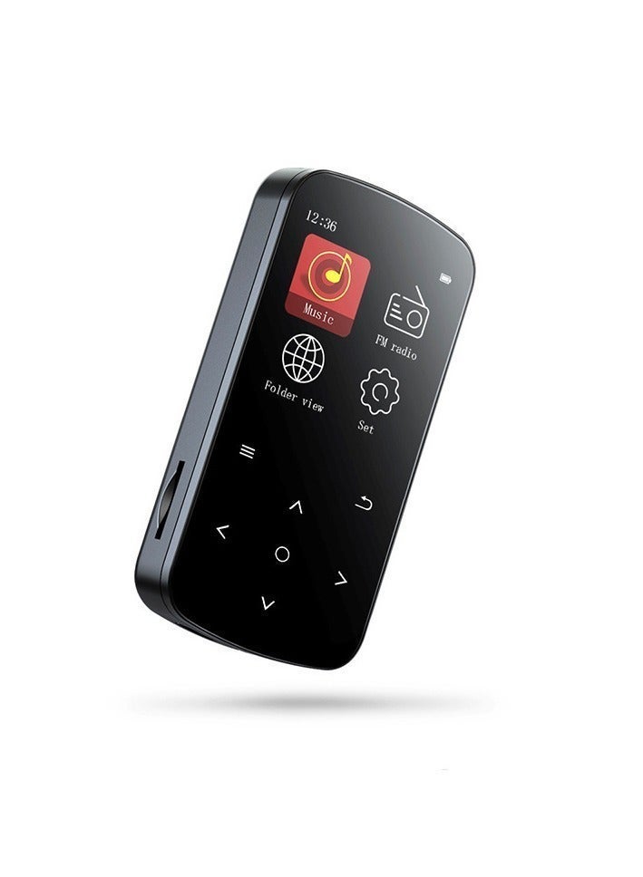 BENJIE مشغل MP3 بسعة 64 جيجابايت مع بلوتوث 5.2، شاشة ملونة مقاس 1.5 بوصة مع زر لمس حساس، مشغل موسيقى MP3 عالي الدقة مع عداد خطوات ومسجل صوت وقارئ بطاقات، وظيفة للجري الرياضي - Image 2