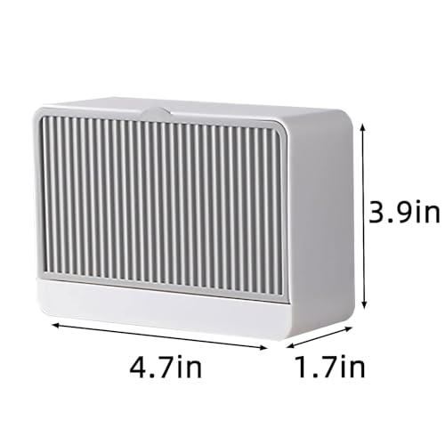 ELMVIA Wall Mounted Double Bar Bathroom Plastic Soap Box Holder Soap Dish with Drainage Box Soap Box with Lid Soap Draining Rack (1 Pcs) - Image 2