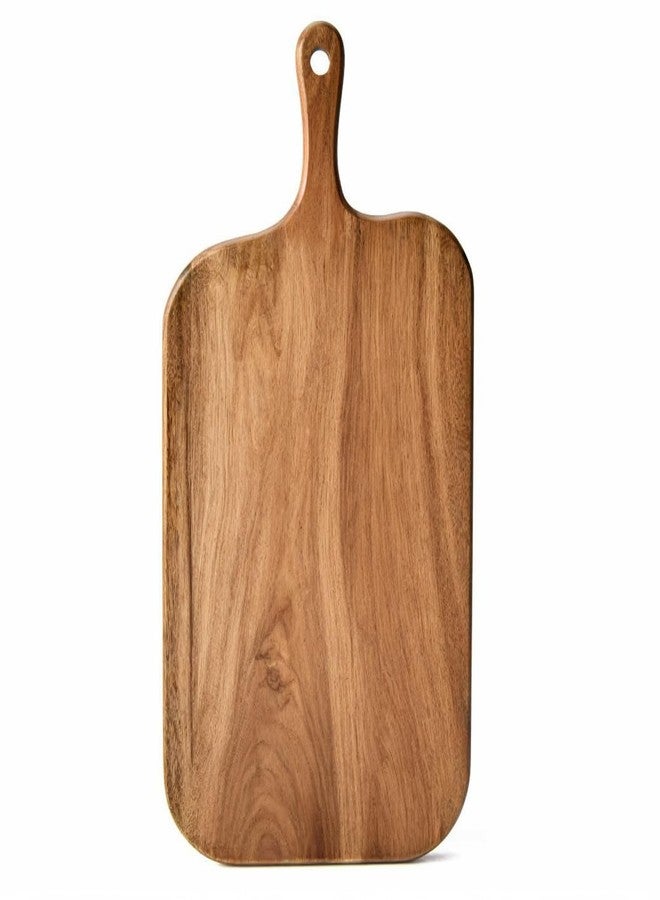 Linwnil Acacia Wood Cutting Board - Wooden Kitchen Cutting Board for Meat, Cheese, Bread, Vegetables & Fruits - Charcuterie Board & Cheese Serving Board with Handle (15"L x 7.5"W x 0.6"Th) - Image 1