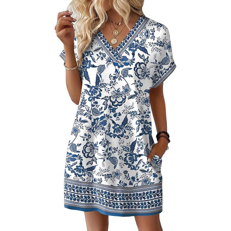 WIHOLL Dresses for Women 2026 Casual Summer Tshirt Dress Wedding Guest Dresses Short Sleeve Fashion Beach Vacation Clothes - Image 2