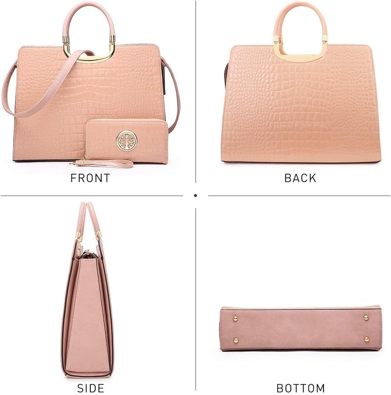 DASEIN Womens Handbag Top Handle Shoulder Bag Tote Satchel Purse Work Bag with Matching Wallet - Image 4