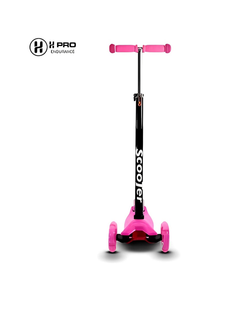 H PRO HM Sports Deluxe 3 Wheel Scooter|Pink Edition with Smooth Ride and Flashing Wheels for Kids - Image 1