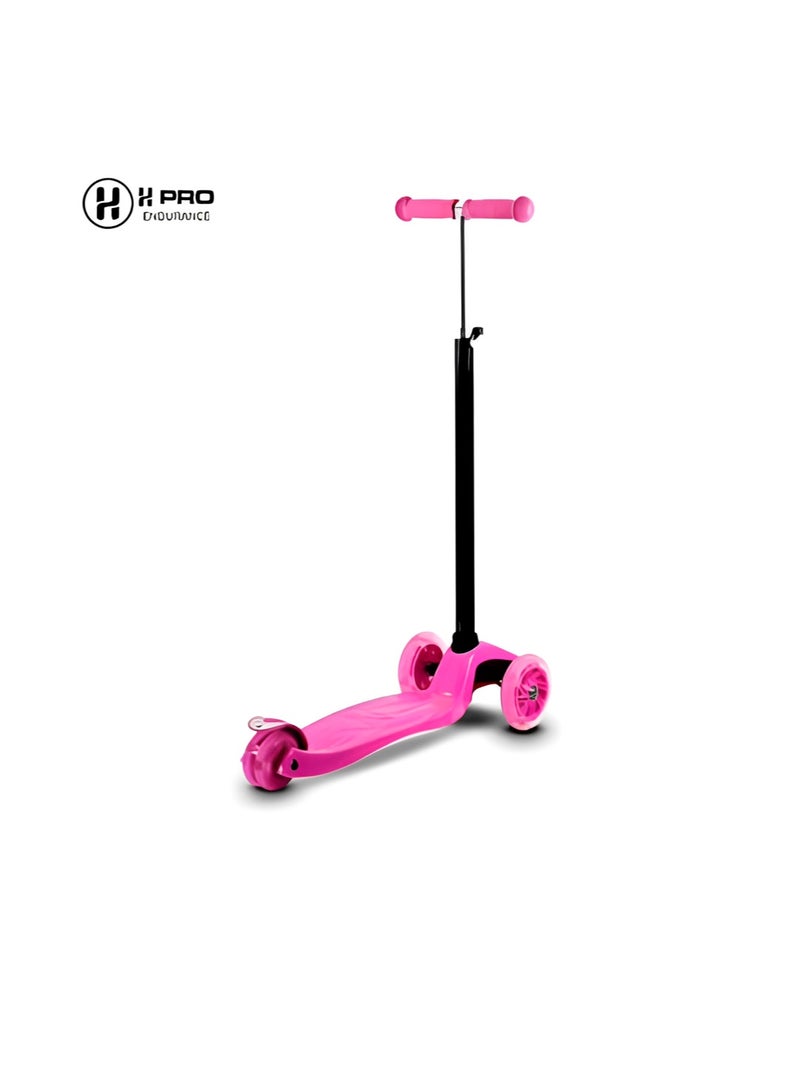 H PRO HM Sports Deluxe 3 Wheel Scooter|Pink Edition with Smooth Ride and Flashing Wheels for Kids - Image 3