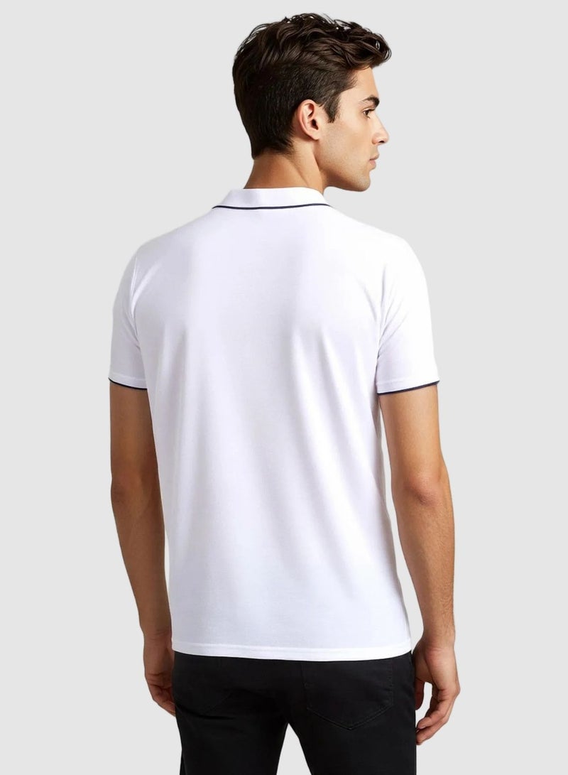 French Connection Basic Premium Cotton Logo Polo Shirt - Image 3