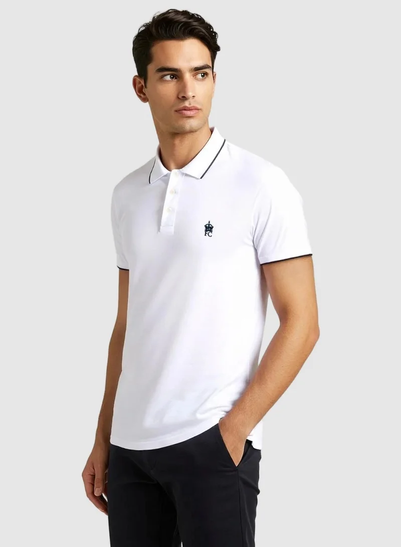 French Connection Basic Premium Cotton Logo Polo Shirt
