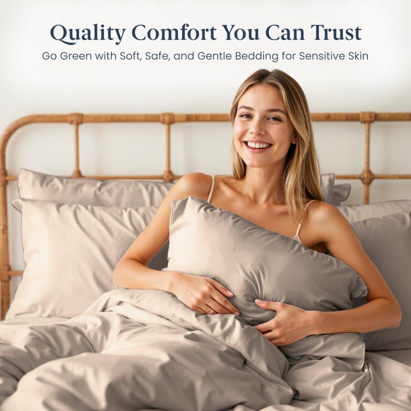 Ella Jayne Viscose Derived from Bamboo Sheets King Size Set (4 Pieces) King Size, Ultra Soft & Luxuriously Cooling, Eco-Friendly King Size Sheets Set Deep Pockets 16 Inch (Taupe) - Image 2