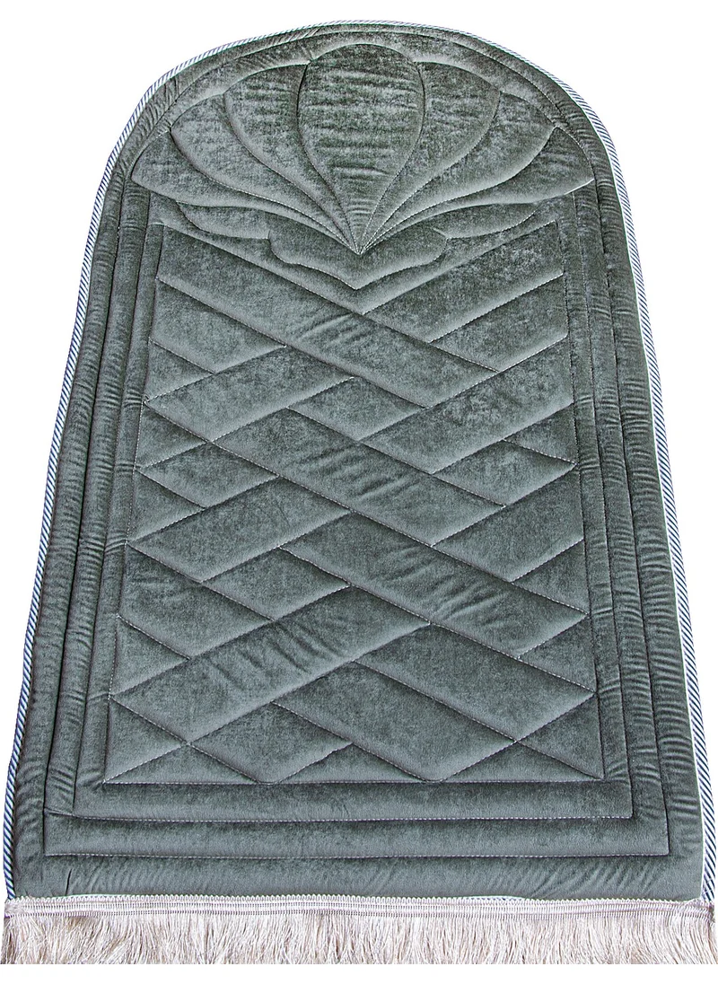 İhvan Online Quilted Sponge Soft Prayer Rug - Gray