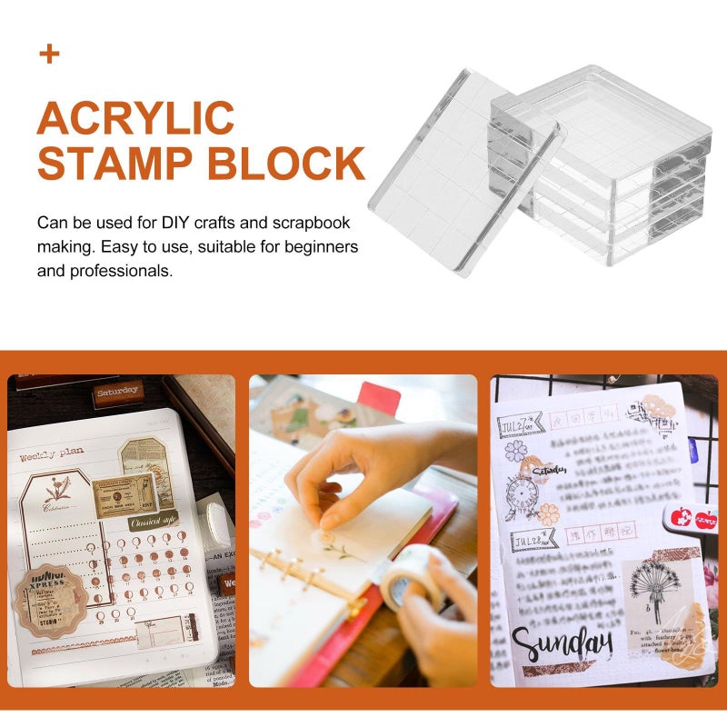 5 Pcs Acrylic Stamp Blocks 4x5cm For Handmade Stamping Scrapbooking DIY Card Making Crafts - Image 4