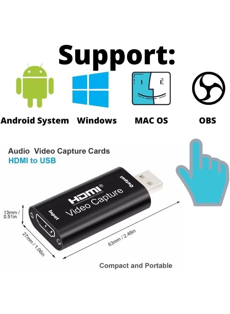 HDMI to USB 3.0 Video and Audio Capture Card – 4K 1080P Recording for DSLR, Camcorder, and Action Cameras – Ideal for Streaming and High-Quality Video Capture  - Image 2