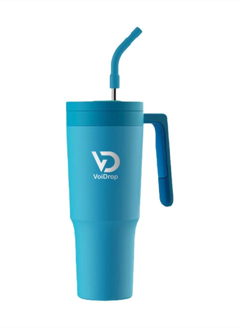 Quencher H2.0 FlowState Stainless Steel Tumbler Vacuum 1200ml Straw Lid Stainless Steel Insulated Travel Mug Cupholder Friendly Keeps Cold for 24 Hours Sea Blue