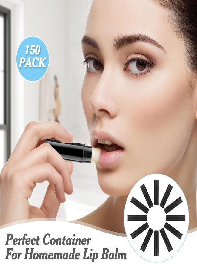 DMuuuDM 150 أنبوب مرطب شفاه قابل لللف سعة 5.5 غرام، عبوات بلاستيكية فارغة لمرطب الشفاه، عبوات عينات مزيل العرق قابلة للدوران لصنع أحمر الشفاه، ملمع الشفاه، العطور الصلبة المنزلية، مناسبة لتعبئة الصواني، أسود - Image 3