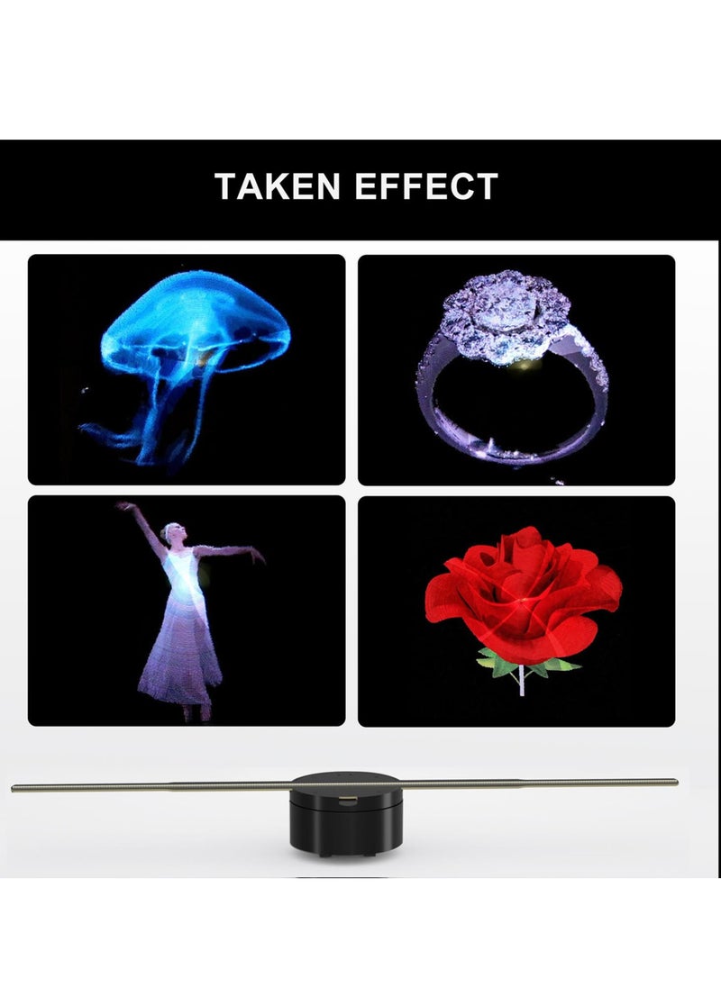 Generic - 3D Hologram Projector Advertising Display Fan Wall-mounted Player 3D Naked Eye HD LED Photo Video Fan with 244pcs LED Light Beads Remote Control Sign Display - Image 1