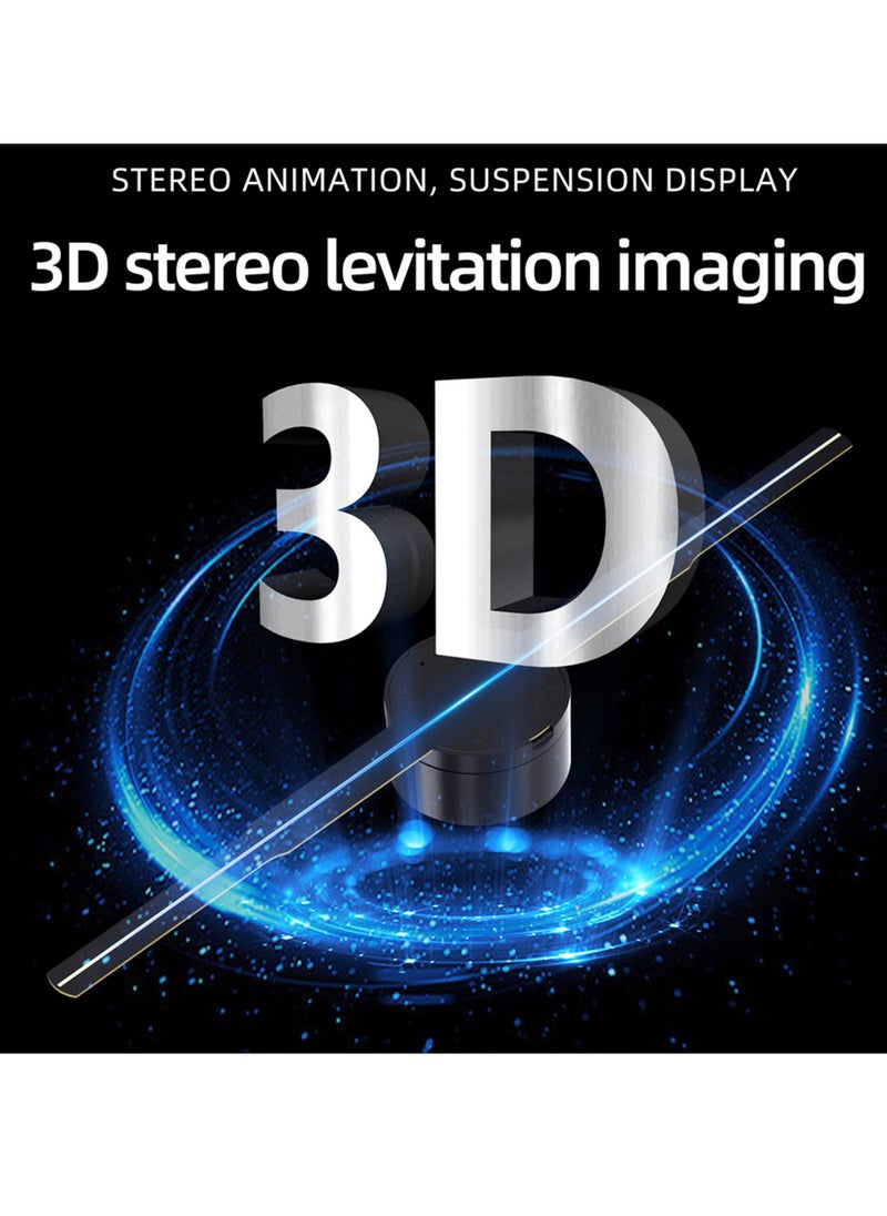 Generic - 3D Hologram Projector Advertising Display Fan Wall-mounted Player 3D Naked Eye HD LED Photo Video Fan with 244pcs LED Light Beads Remote Control Sign Display - Image 1