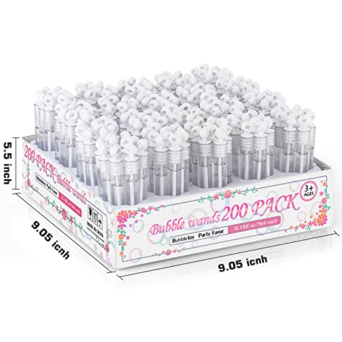 Uzoxlsn 200 Pack Mini Bubble Wands, White Bubble Stick Toy Bulk for Wedding Supplies, Anniversaries, Valentine's Day Gift, Celebrations, Wedding Send Off, Party Favor for Couple, Guests, Kid, Boy and Girl - Image 5