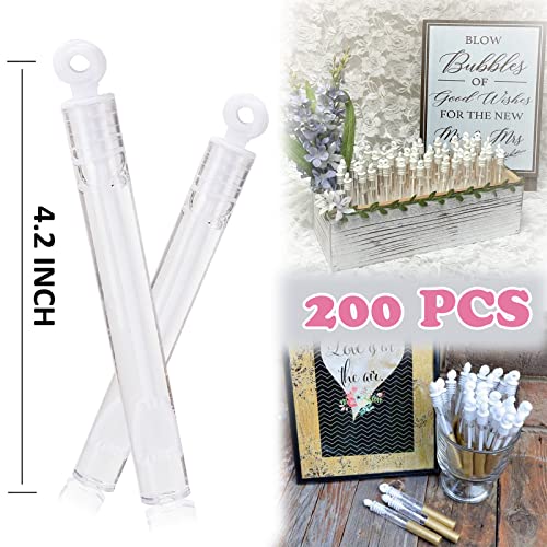 Uzoxlsn 200 Pack Mini Bubble Wands, White Bubble Stick Toy Bulk for Wedding Supplies, Anniversaries, Valentine's Day Gift, Celebrations, Wedding Send Off, Party Favor for Couple, Guests, Kid, Boy and Girl - Image 2