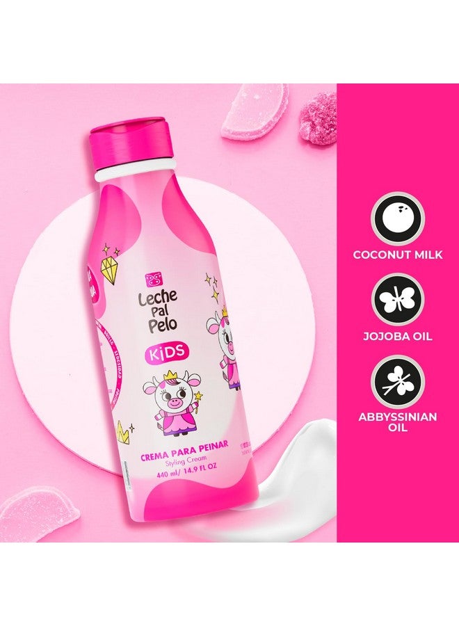 Leche Pal Pelo Kids Styling Cream Detangles Strengthens & Styles Kids Hair Smoothes Frizz Moisturizes & Softens Leavein Conditioning Detangler Abyssinian & Jojoba Oil. 14.9 Fl. Oz. - Image 2