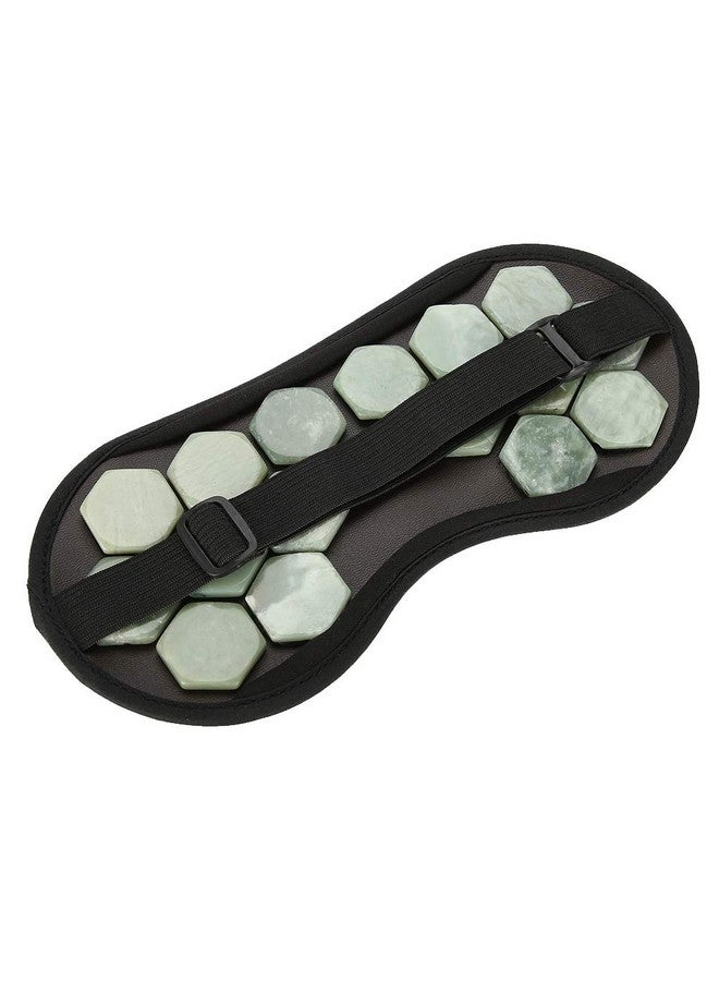 Agatige Sleeping Eye Mask Adjustable Jade Stones Eye Masks Magnet Therapy Eyeshade Eye Cover Masks For Sleeping Travel Naps(Green) - Image 5