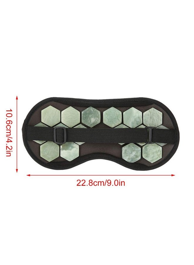 Agatige Sleeping Eye Mask Adjustable Jade Stones Eye Masks Magnet Therapy Eyeshade Eye Cover Masks For Sleeping Travel Naps(Green) - Image 4