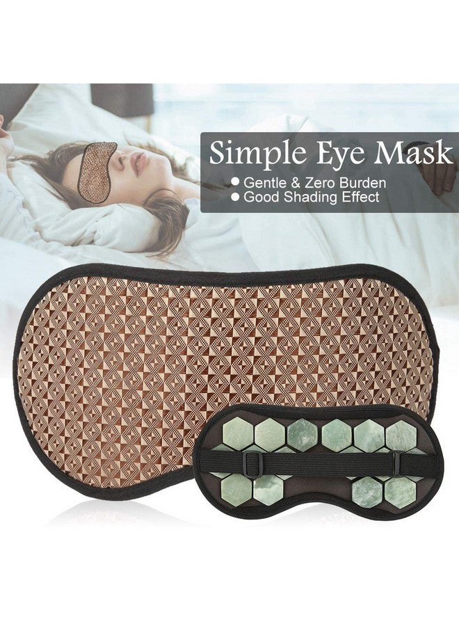 Agatige Sleeping Eye Mask Adjustable Jade Stones Eye Masks Magnet Therapy Eyeshade Eye Cover Masks For Sleeping Travel Naps(Green) - Image 3