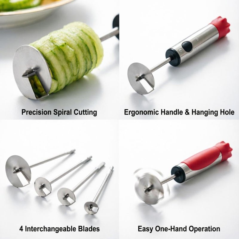Vegetable Corer - 4 Piece Set for Hollowing Eggplant, Zucchini and Potatoes with Different Sizes - Image 2