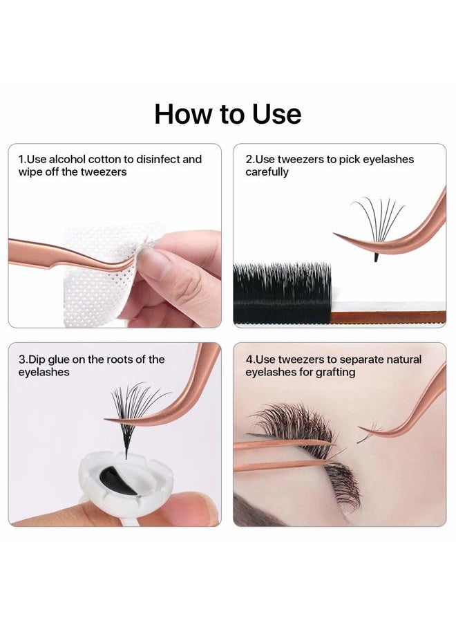 Pretty memory - Pointed Tweezers, Straight Lash Tweezers for Eyelash Extensions, Precision Stainless Steel Fine Tip Eyelash Extension Tweezers with White Tweezer Bag, Rose Gold - Image 1