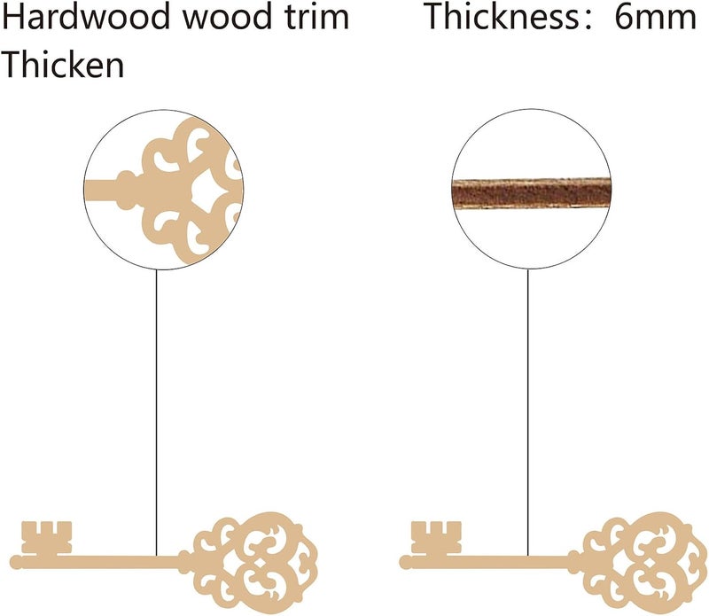 CREATCABIN Laser Cut Wood Sign Key Wooden Cut Wall Art Craft DIY Unfinished Embellishment Sculpture Hanging Wall Decor for Personalized Porch Wedding Party Classroom Farmhouse 4x12Inch - Image 3
