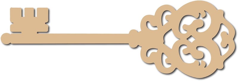 CREATCABIN Laser Cut Wood Sign Key Wooden Cut Wall Art Craft DIY Unfinished Embellishment Sculpture Hanging Wall Decor for Personalized Porch Wedding Party Classroom Farmhouse 4x12Inch - Image 1