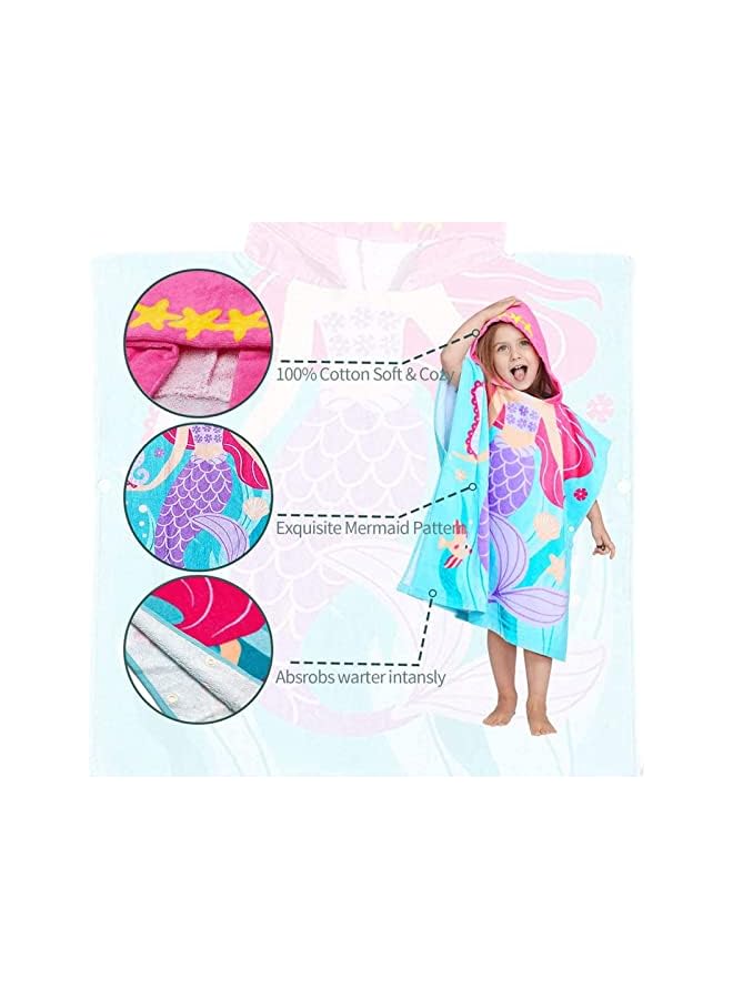LINJIE Kids Bath Towel For 1 6 Years Toddler Hooded Towel Baby Bath Towel Hooded Boys Girls Kids Bath Pool Beach Towel Soft Absorbent Beach Poncho - Image 2