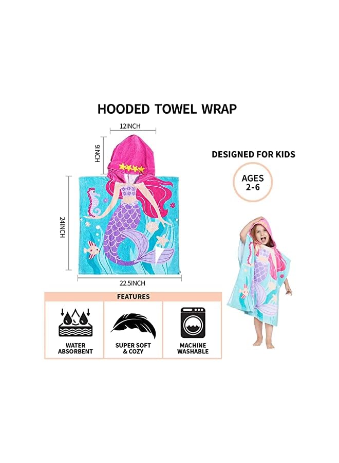 LINJIE Kids Bath Towel For 1 6 Years Toddler Hooded Towel Baby Bath Towel Hooded Boys Girls Kids Bath Pool Beach Towel Soft Absorbent Beach Poncho - Image 3