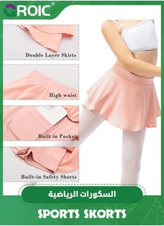 GROIC Sports Skirts, Pleated Tennis Skirt with Pockets for Women Athletic Golf Women's High Waisted Athletic Golf Sports Skirts for Running Casual, High Waisted Running Workout Tennis Golf Skirts  - Image 2