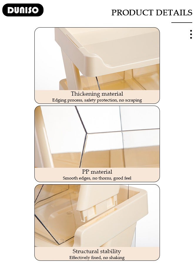 DUNISO Double-Layer Tea Bag Organizer, Detachable Plastic Tea Storage Box with Lid, Tea Bag Holder, Coffee Pod Holder, Tea Bags Container Dispenser, Multi-Functional Countertop Organizer for Sugar Packet, Coffee, in Kitchen, Countertop, Pantry  - Image 2