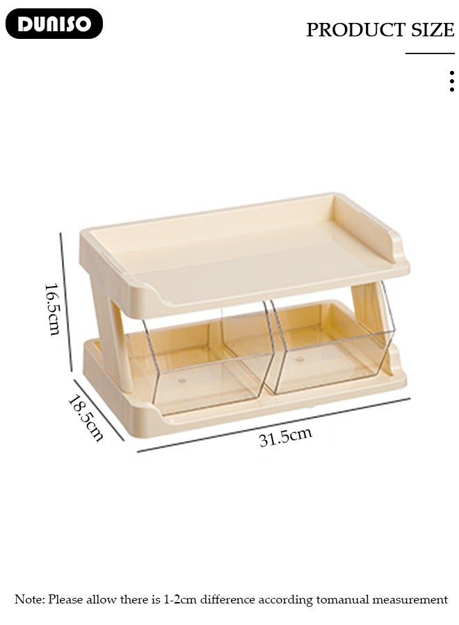 DUNISO Double-Layer Tea Bag Organizer, Detachable Plastic Tea Storage Box with Lid, Tea Bag Holder, Coffee Pod Holder, Tea Bags Container Dispenser, Multi-Functional Countertop Organizer for Sugar Packet, Coffee, in Kitchen, Countertop, Pantry  - Image 4