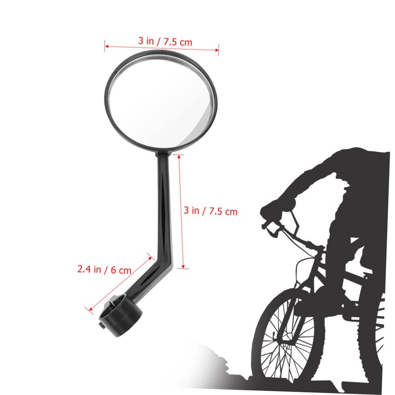2 Pcs Rotating Bike Mirrors Durable Convex Safety Rearview for Handlebars Scratch Resistant - Image 5