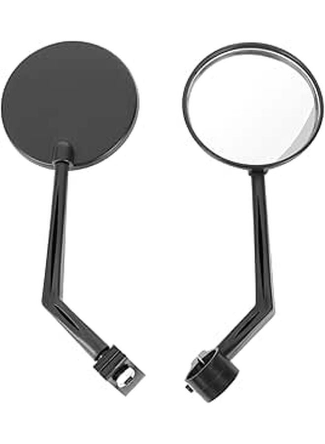 2 Pcs Rotating Bike Mirrors Durable Convex Safety Rearview for Handlebars Scratch Resistant - Image 1