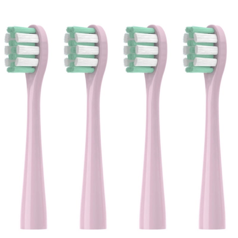 Showsee Replacement Electric Toothbrush Heads, Soft Bristles for ShowSee D1/d2/d3, 4 Pack, Pink - Image 1