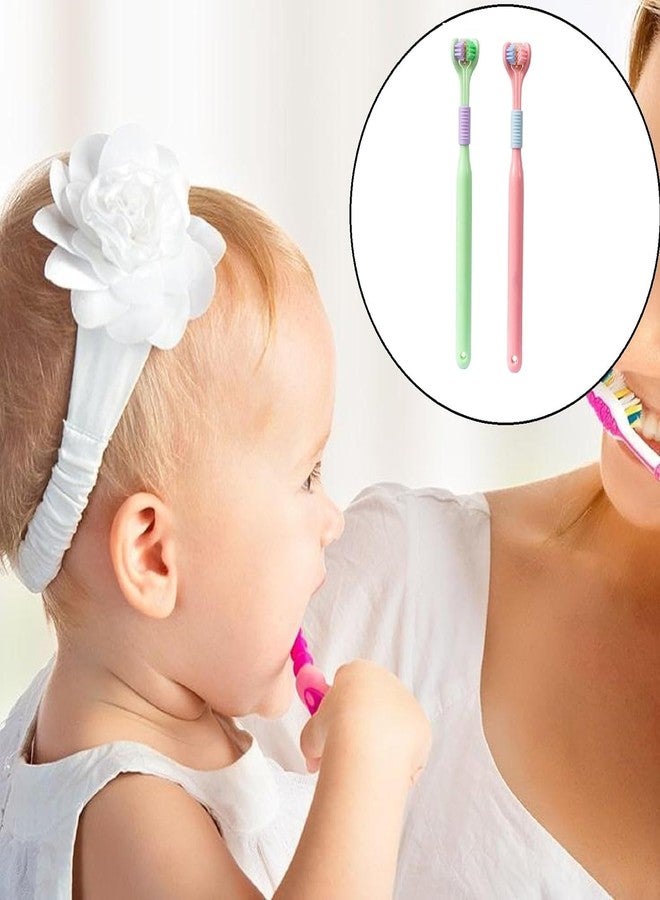 PUTHAK Three-sided toothbrush With Toothbrush Holder, all-round cleaning brush in V-shape with non-slip handle, soft bristles, thorough and thorough cleaning of teeth, Pack Of 2 - Image 3