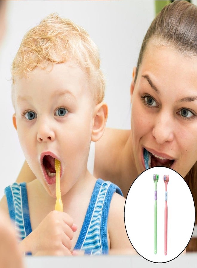 PUTHAK Three-sided toothbrush With Toothbrush Holder, all-round cleaning brush in V-shape with non-slip handle, soft bristles, thorough and thorough cleaning of teeth, Pack Of 2 - Image 4