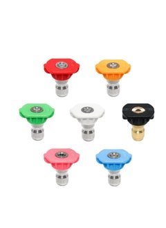 KASTWAVE KASTWAVE Washer Spray Nozzle Tips Multiple Spray Degrees 1/4 Inch Quick Connection 4000 PSI Tool Daily Pressure Washer Spray Nozzle Tips Multiple Degrees (7 Pack 1/4 inch)  - Image 1