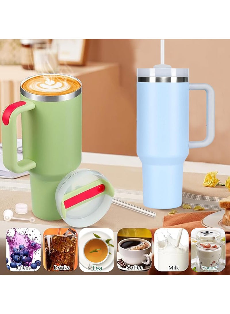 TAPIT 1200ML Tumbler with Lid and Straw Stainless Steel Insulated Tumblers with Handles and Cleaning Brush Water Bottle Travel Coffee Mug Tumbler Cups for Cold and Hot Beverages  - Image 5